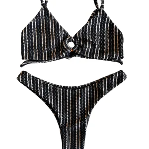 Biquini Mary Preto e Bege