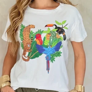 T-shirt manga curta savana