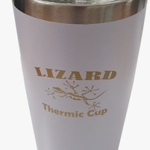 Copo Térmico Camping e Pesca – Cerveja, Café etc – Lizard Fishing – Cor Branco