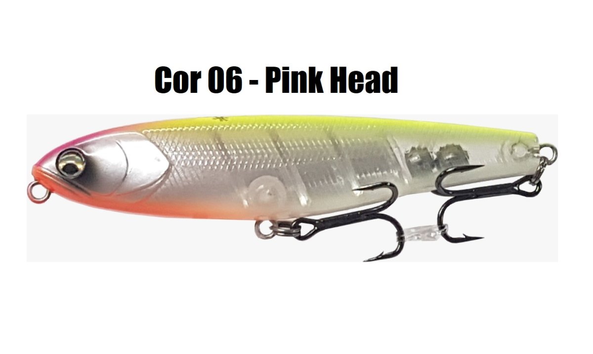 Isca Artificial Clyde 107 – Superfície Stick/Zara – 10,7cm/17,5gr – Lizard Fishing – Cor 06 Pink Head - Image 3