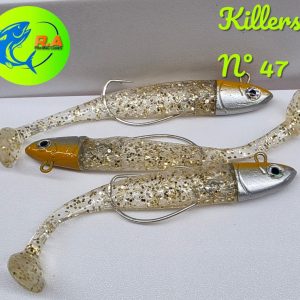 AMOSTRA Vinil “KILLERS” nº 47 (corpo 105mm + cabeçote 25g c/anzol VMC nº 2)