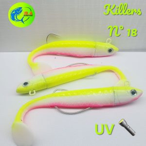 Vinil “KILLERS” nº 18 (corpo 105mm + cabeçote 37g c/anzol VMC nº 2)