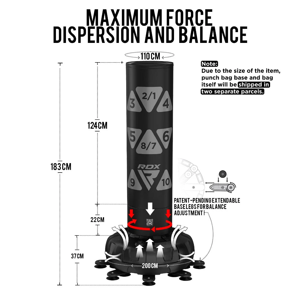 RDX KT Ronin 6ft C Saco de Punção Prata com Almofadas - Image 3
