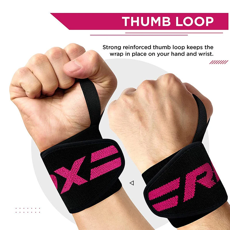 RDX W2P Musculação Munhequeira Para Feminino Rosa Algodão - Image 7
