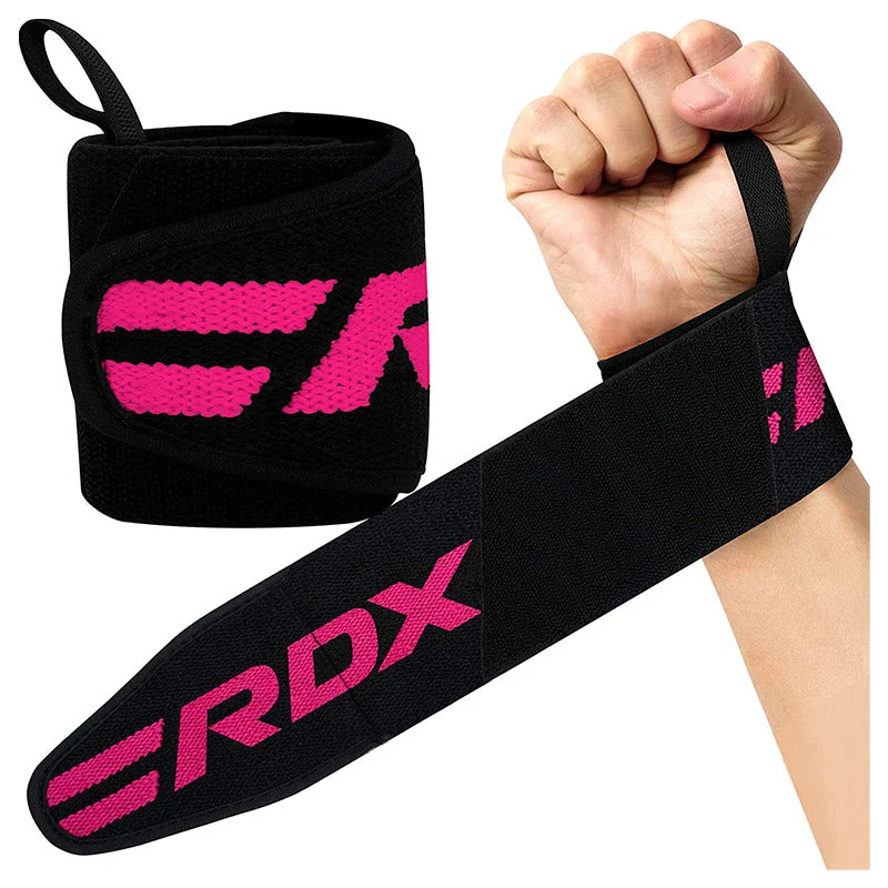 RDX W2P Musculação Munhequeira Para Feminino Rosa Algodão - Image 2